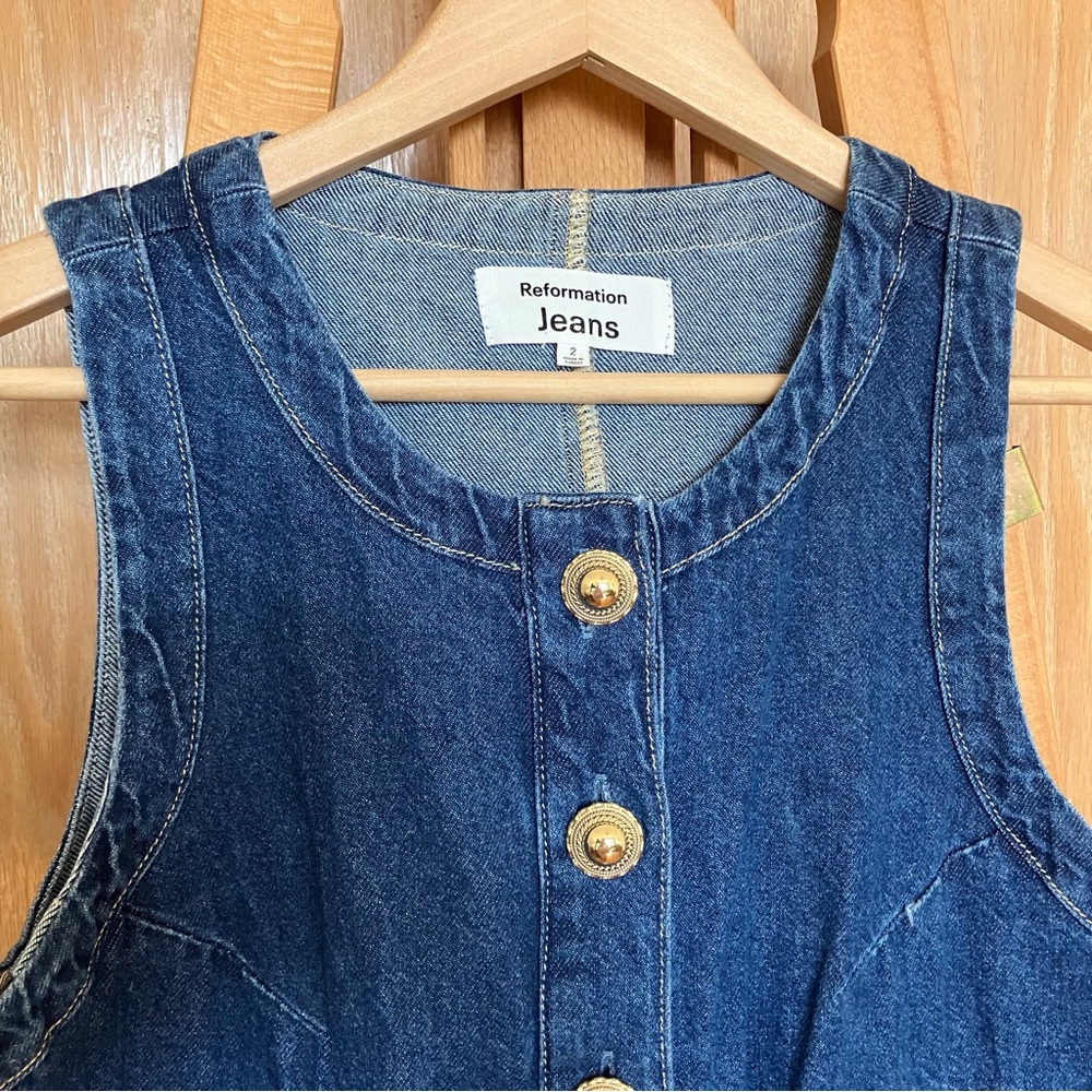 Reformation Tropez Denim Mini Dress! - Picture 4 of 6